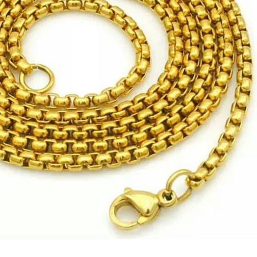 Kalung Pria Titanium Rantai Kotak Kalungnya Cowok Keren