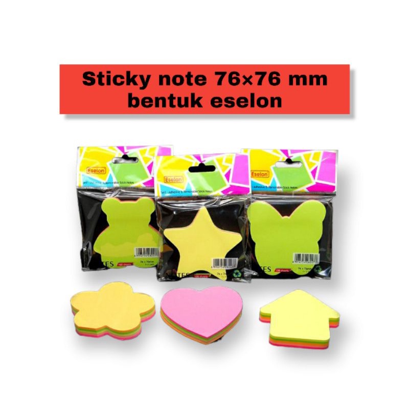 

Stick note bentuk / kertas tempel / sticky notes / sticknote 76x76mm / eselon