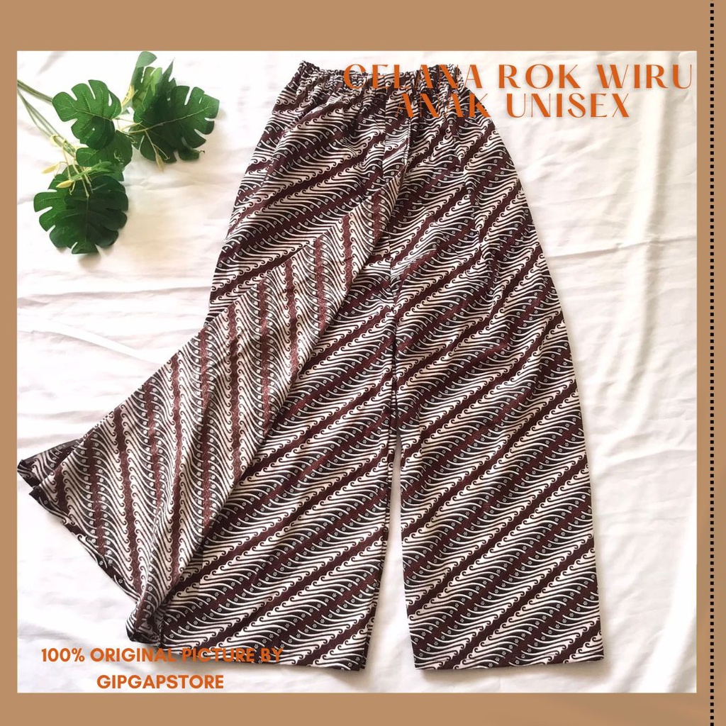 Celana Wiru Anak Batik - Celana Model Rok Jarik Anak Gip Gap Store Warna Putih / Celana Jarik Wiru A