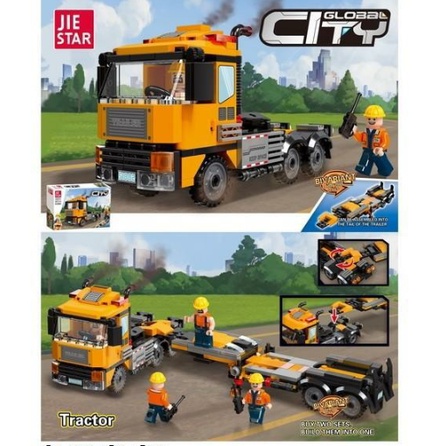 MAINAN LEGO BRICK TRUCK TRAILER TRONTON CABOVER 247 PIECES JIE STAR HADIAH EDUKASI ANAK LAKI LAKI