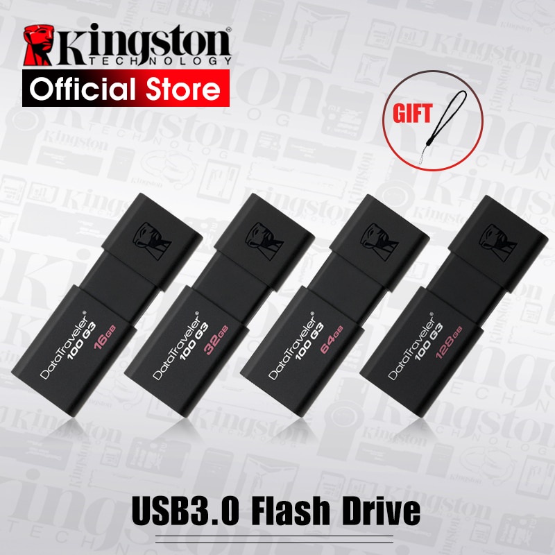 Kingston DT100G3 Flash Drive USB 3.0 Kecepatan Tinggi 128GB