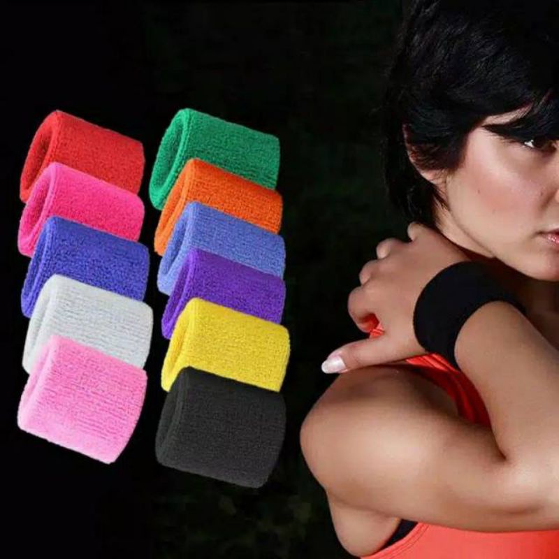 Wristband Handuk Pergelangan Tangan / Wrist Hand Band Towel Olahraga Bulutangkis Badminton Tennis