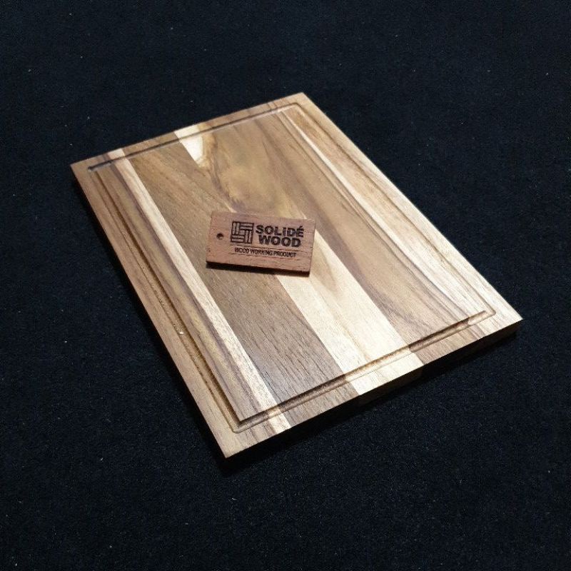 ShP3 Talenan Solidline kayu JATI 25cm x 18cm telenan potong alas foto dekorasi