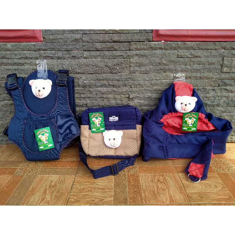 3in 1 set perlengkapan bayi tas gendongan depan samping