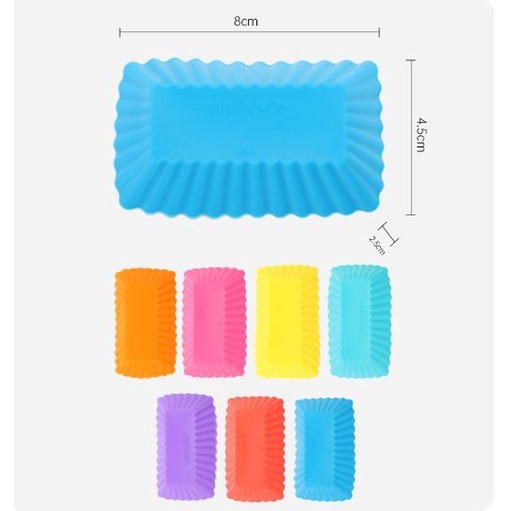Cetakan Kue Muffin Cupcake Silicone Kotak Pastry Dessert Bento Cups Bekal Anak Bento