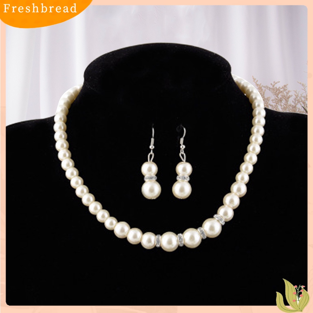 1 Set Perhiasan Kalung Anting Gelang Mutiara Tiruan Untuk Pernikahan