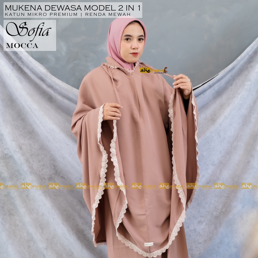 Mukena Dewasa 2in1 Renda Mewah Katun SheMara - SofiaSeries