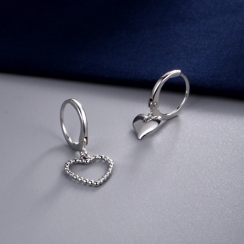 Anting Wanita Silver Double Hati Gantung Mini Manis Dalika