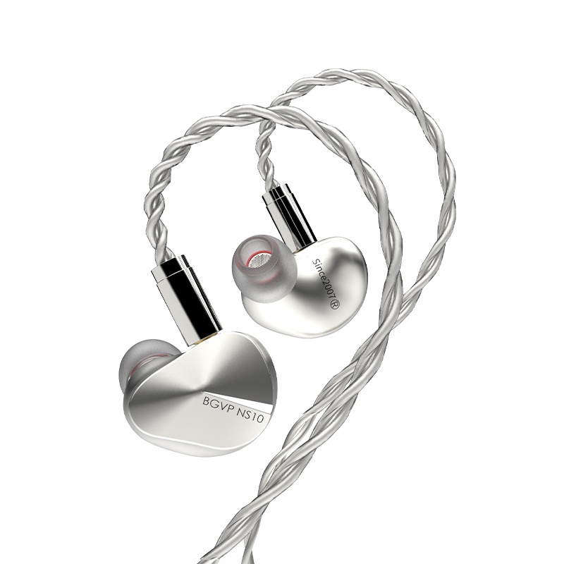 Bgvp NS10 Headset Earphone In-ear Kabel Metal Hybrid 8BA + 2DD 10 Driver Mmcx Bisa Dilepas