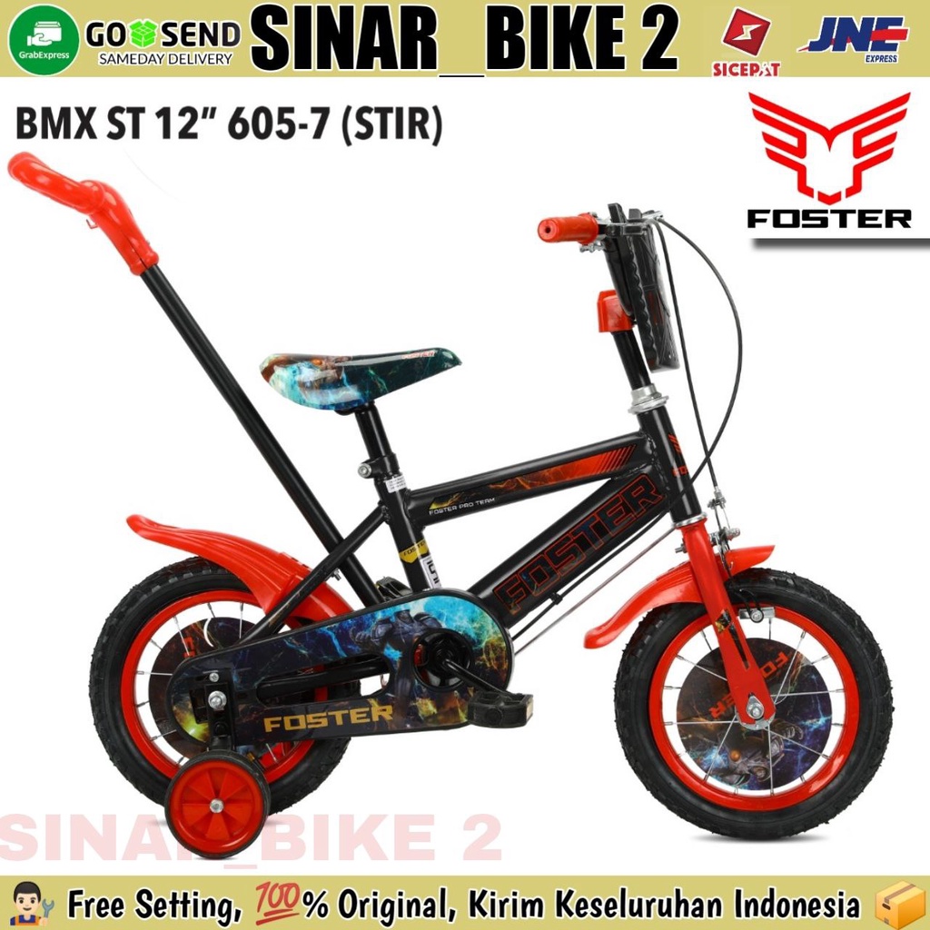 Sepeda Anak Laki BMX 12 Inch MICHEL BLAZE 793 &amp; Foster 605-7 Ban Pompa Dan Stir Usia 2-4 Tahun