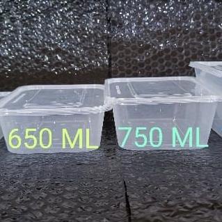 KOTAK MAKAN PLASTIK 500ML/THINWALL BOX/TOPLES PERSEGI/FOOD PACKAGING MHF QK Baru