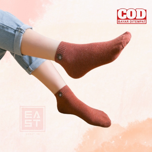 Kaos Kaki Fashion Unisex Motif Beruang Brown Wanita Pria Murah Import