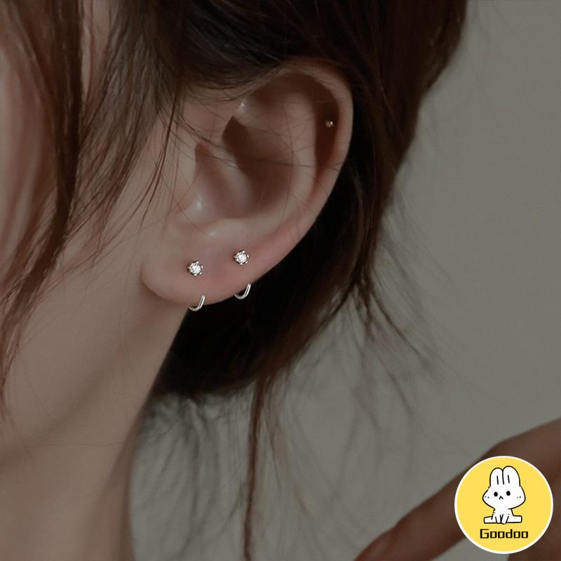 Anting Zirkon Temperamen Fashion Wanita Tidur Gratis Melepas Anting-Anting Trendi Yang Indah -Doo