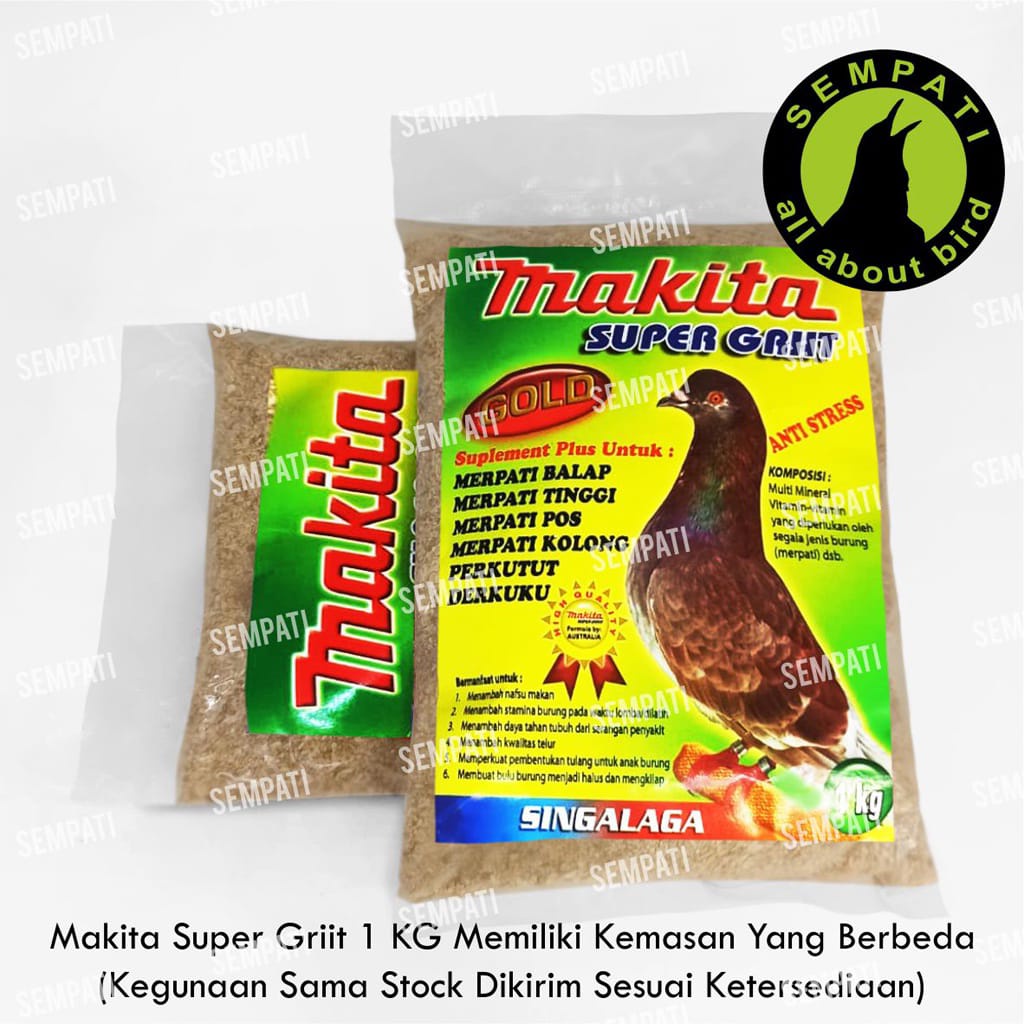 Makita Super Griit Gold 1 Kg Pakan Burung Asinan Remisan Kalsium Top Grit Makanan Merpati Tinggian Balap Tenggeran Dara Pos Perkutut