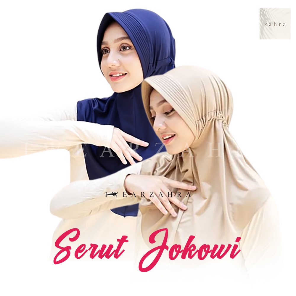 HIJAB SERUT JOKOWI - Kerudung Khimar Jilbab Instan Sport Menuntup Dada Murah Nyaman Fashion Muslim