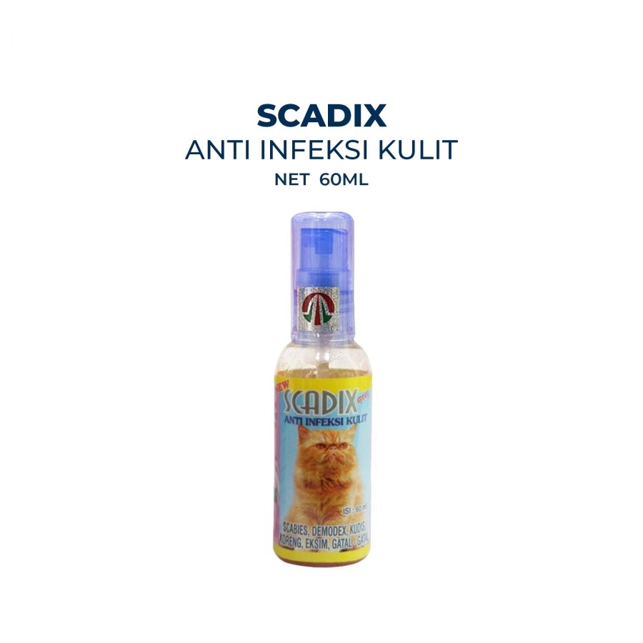 Scadix Spray 60ml Obat Kulit Infeksi Gatal Kucing Cat Kitten 60 ml