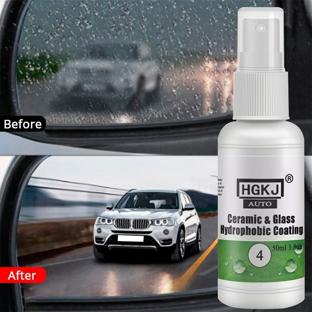 HGKJ Cairan Anti Air Kaca Mobil Hydrophobic Nano Spray Ceramic Glass Coating Waterproof Liquid 50ml - HGKJ-4