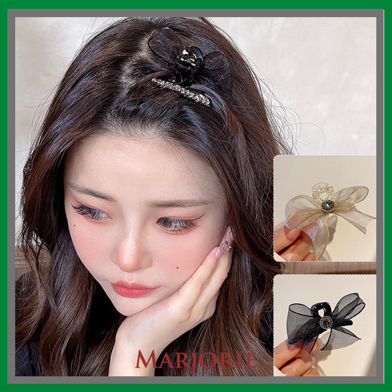 Double Sided Mesh Bow Kecil Ambil Klip Sisi Bang Clip Aksesoris Rambut-MJD