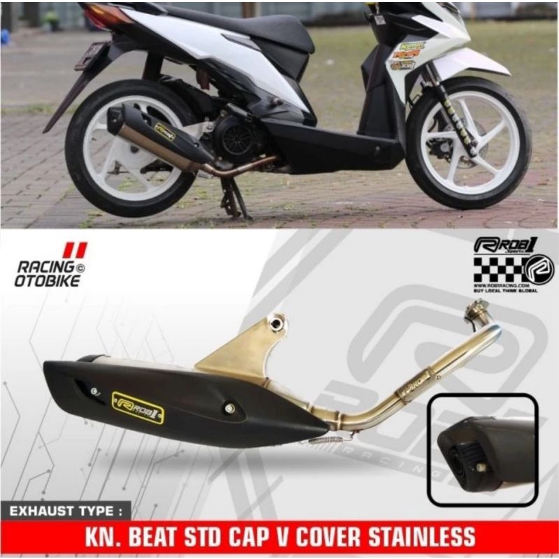 knalpot standar racing Rob1 cup v beat beat fi scoopy vario 110 fi