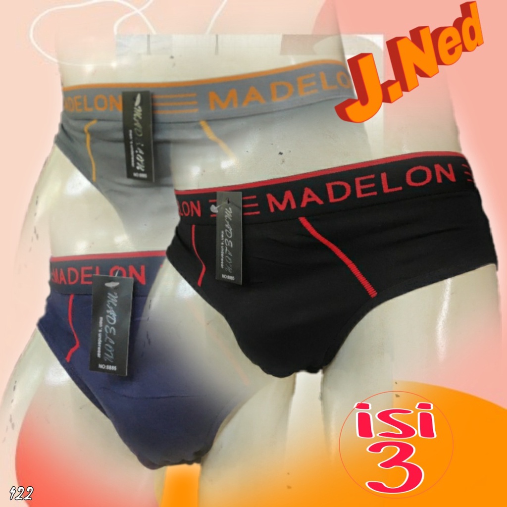 J422T ISI 3 PCS CELANA DALAM PRIA DEWASA IMPORT MADELON SIZE M - XXL