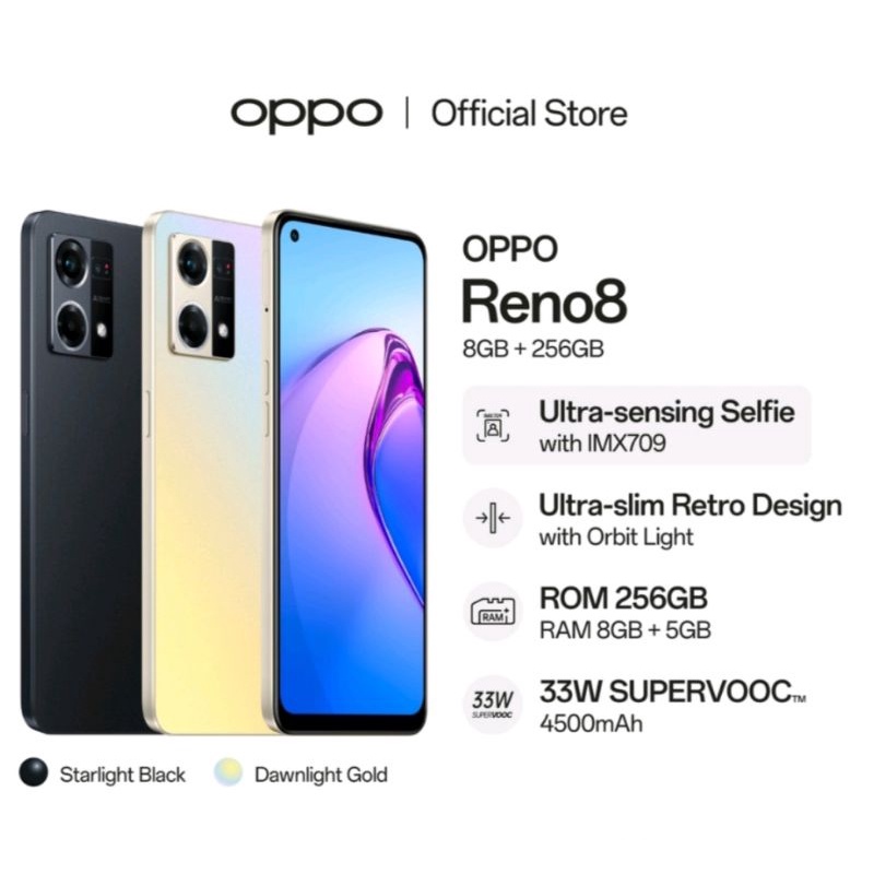 Oppo Reno8 4G 8GB/256GB Black