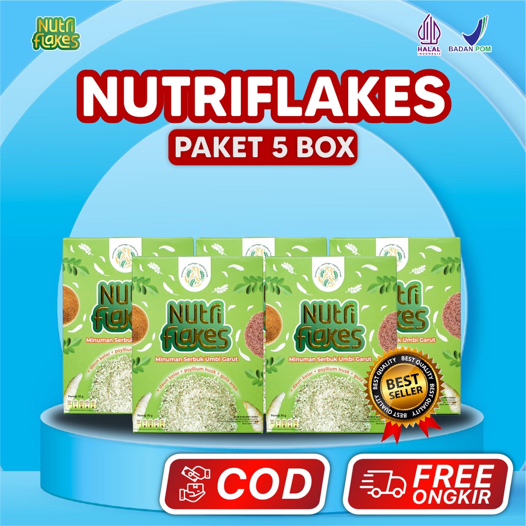 

Nutriflakes 5 Box Sereal Umbi Garut Membantu Mengatasi Masalah Asam Lambung Mag Maag Gerd Pencernaan Diet Isi 280 gram