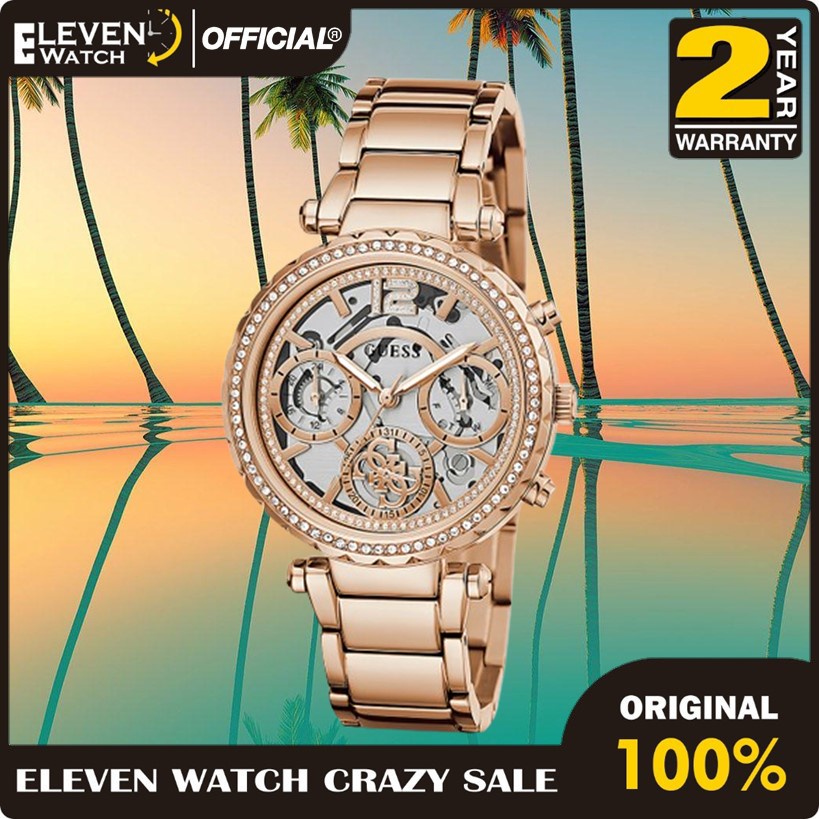 [Promo] Jam Tangan Wanita Guess GW0403L3 Solstice Rose Gold Tone Case Rose Gold Tone Stainless Steel
