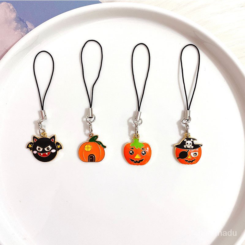 Halloween ponsel lanyard tas siswa pesona kecil yang unik U disk lanyard aksesori