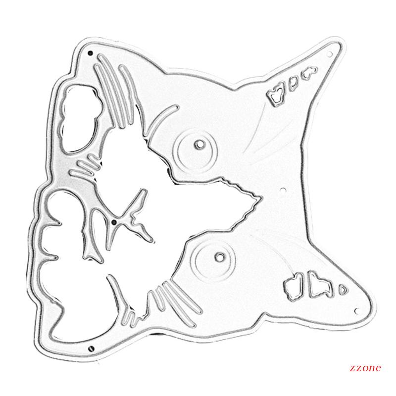 Zzz Cetakan Stensil Cutting Dies Motif Kucing Bahan Metal Untuk Scrapbook / Craft Diy