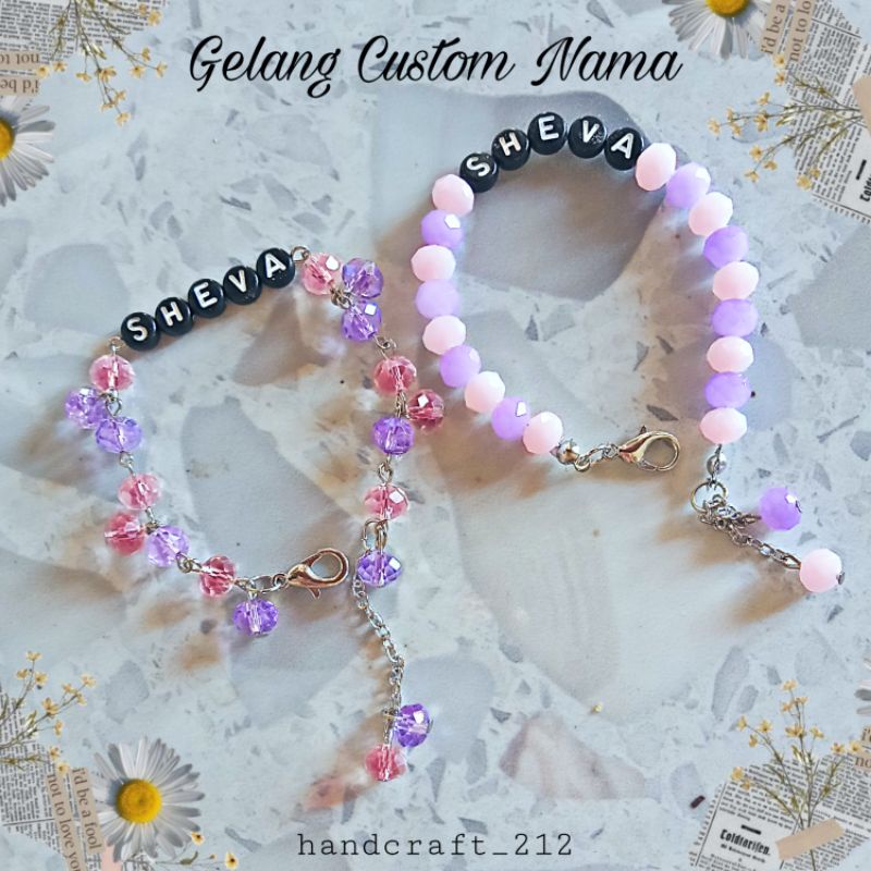 Gelang Custom Nama Request Warna Sesuai Selera.