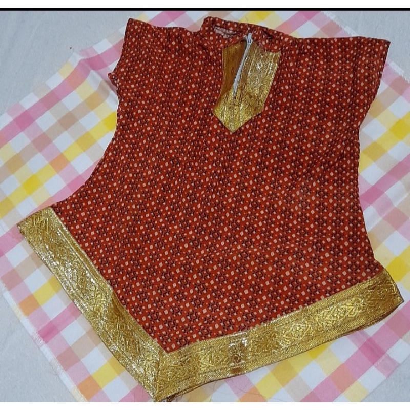 PL preloved set anak perempuan model india merah dan oren