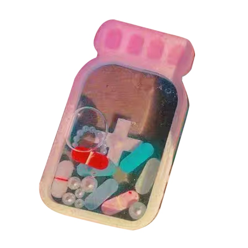 SIY Small Pill Bottle Shaped Quicksand Moulds Cartoon Silicone Molds Hand-making Moulds DIY Accessories for Hand-making