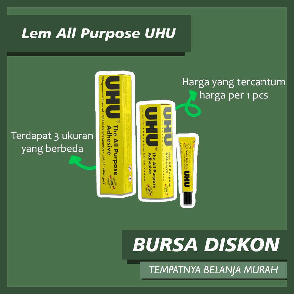 

Lem UHU All Purpose Perekat Serbaguna Ukuran 7, 35, dan 60 ml Glue