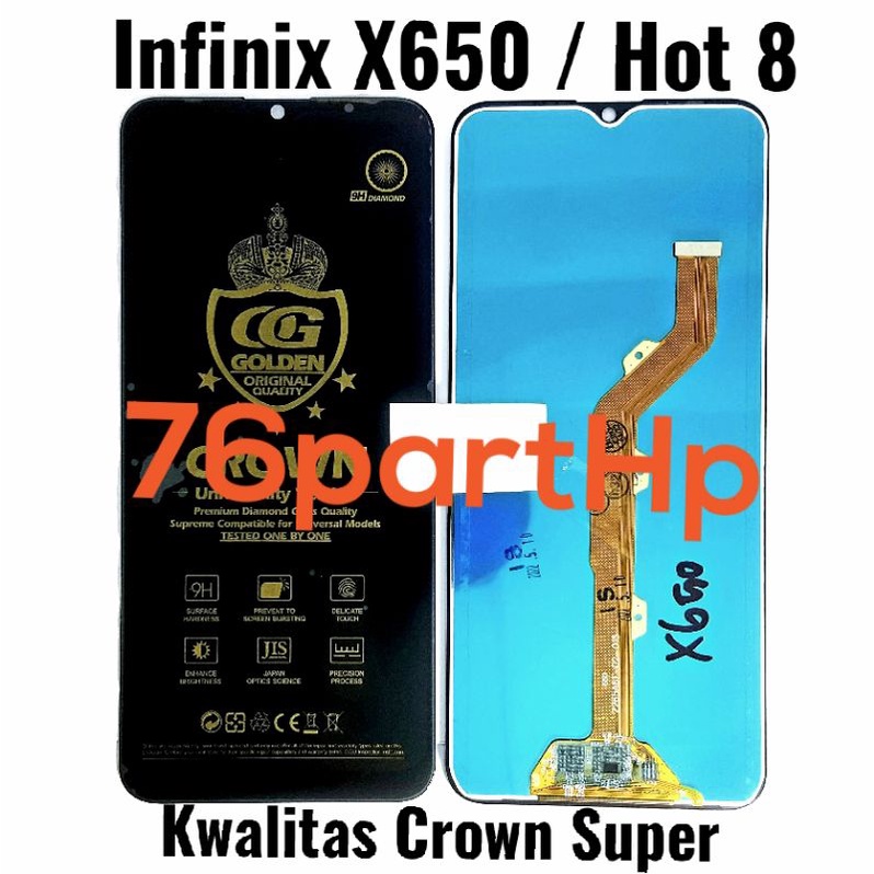 Lcd Touchscreen Fullset Kwalitas Crown Super Infinix X650 Hot 8 - Hitam