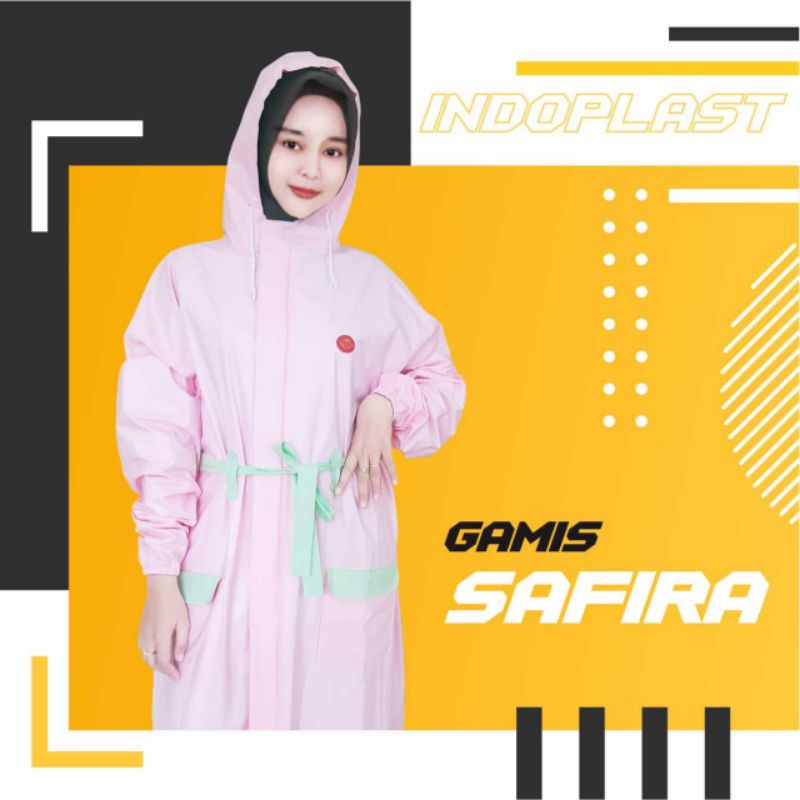 Jas Hujan Gamis Safira Indoplast - Mantol Raincoat wanita Safira Muslimah