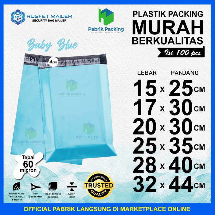 

Bergaransi Polymailer Ekonomis / Plastik Packing Online Shop Biru Murah / Pack Gilaa!!!