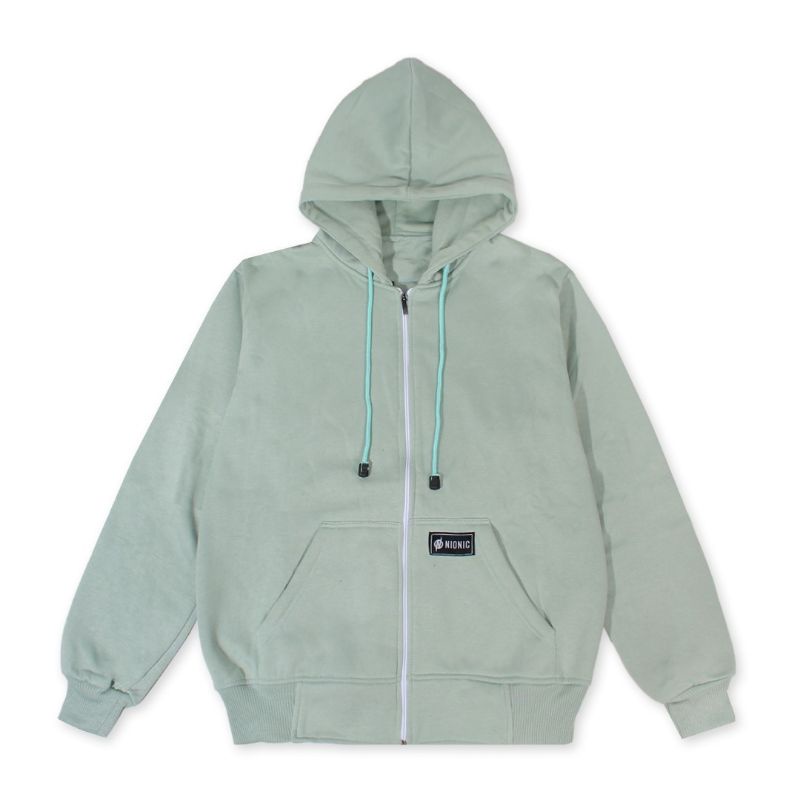 Jaket Hoodie Polos Pria Wanita Warna Mint Original Free Gantungan Kunci