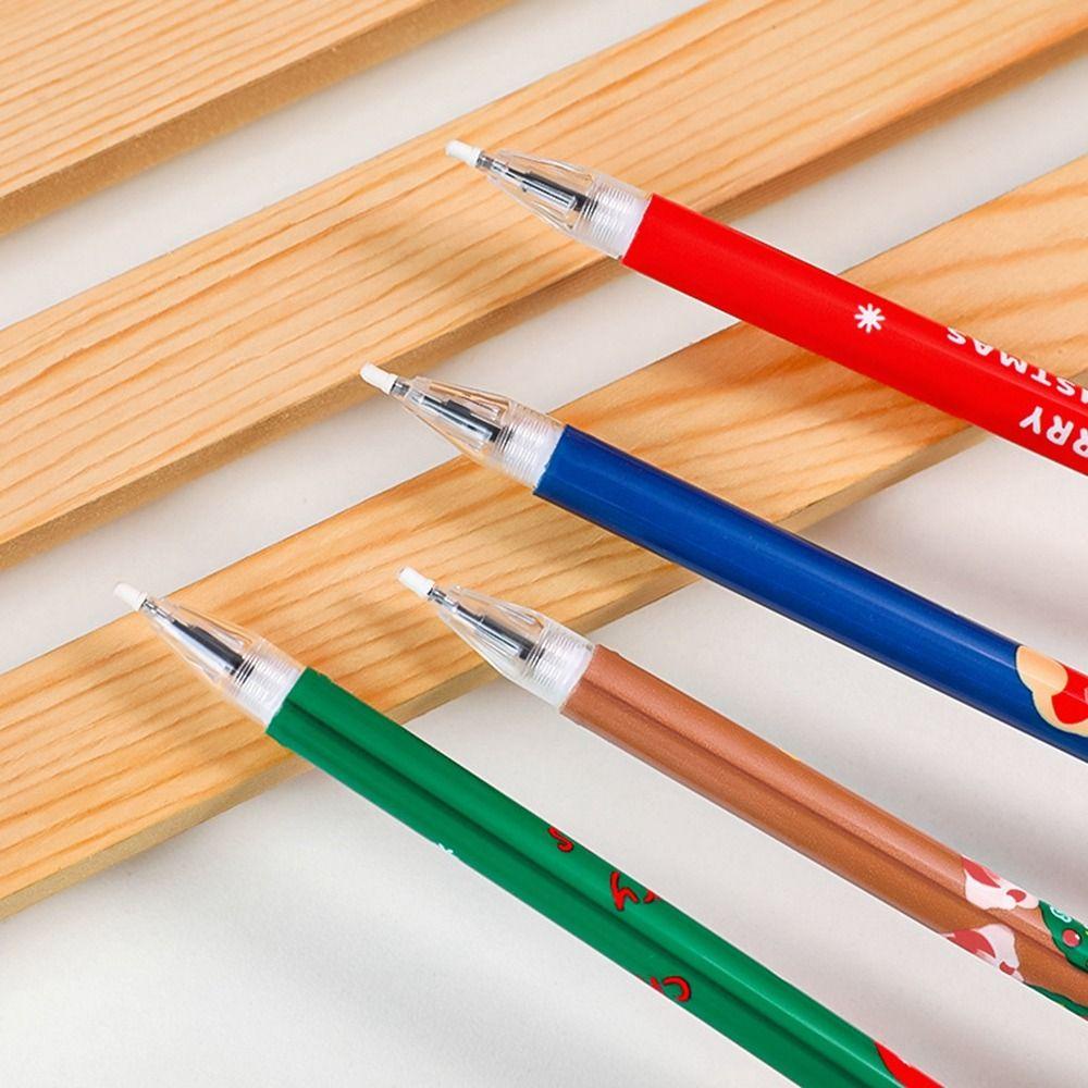 Lanfy Natal Gel Pulpen Tanda Tangan Pena Perlengkapan Sekolah Anak Hadiah Menulis Pulpen Elk Sequin Hitam 0.5mm Pen Penandatanganan