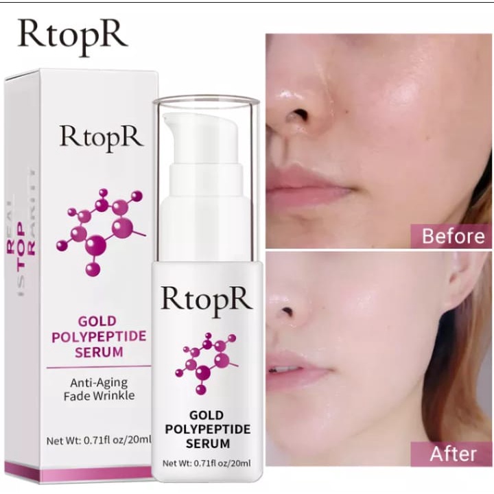 RTOPR GOLD Polypeptide Serum Perbaikan Kulit Anti-Penuaan Perawatan Anti Kerut Mengencangkan Kulit