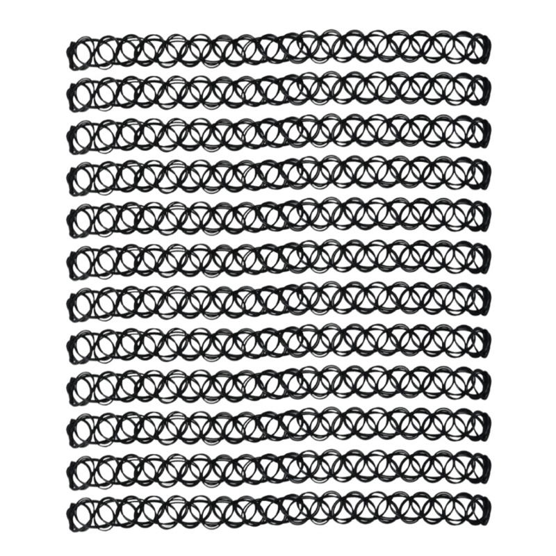 12pcs Kalung Choker Elastis Bahan Plastik Gaya Vintage