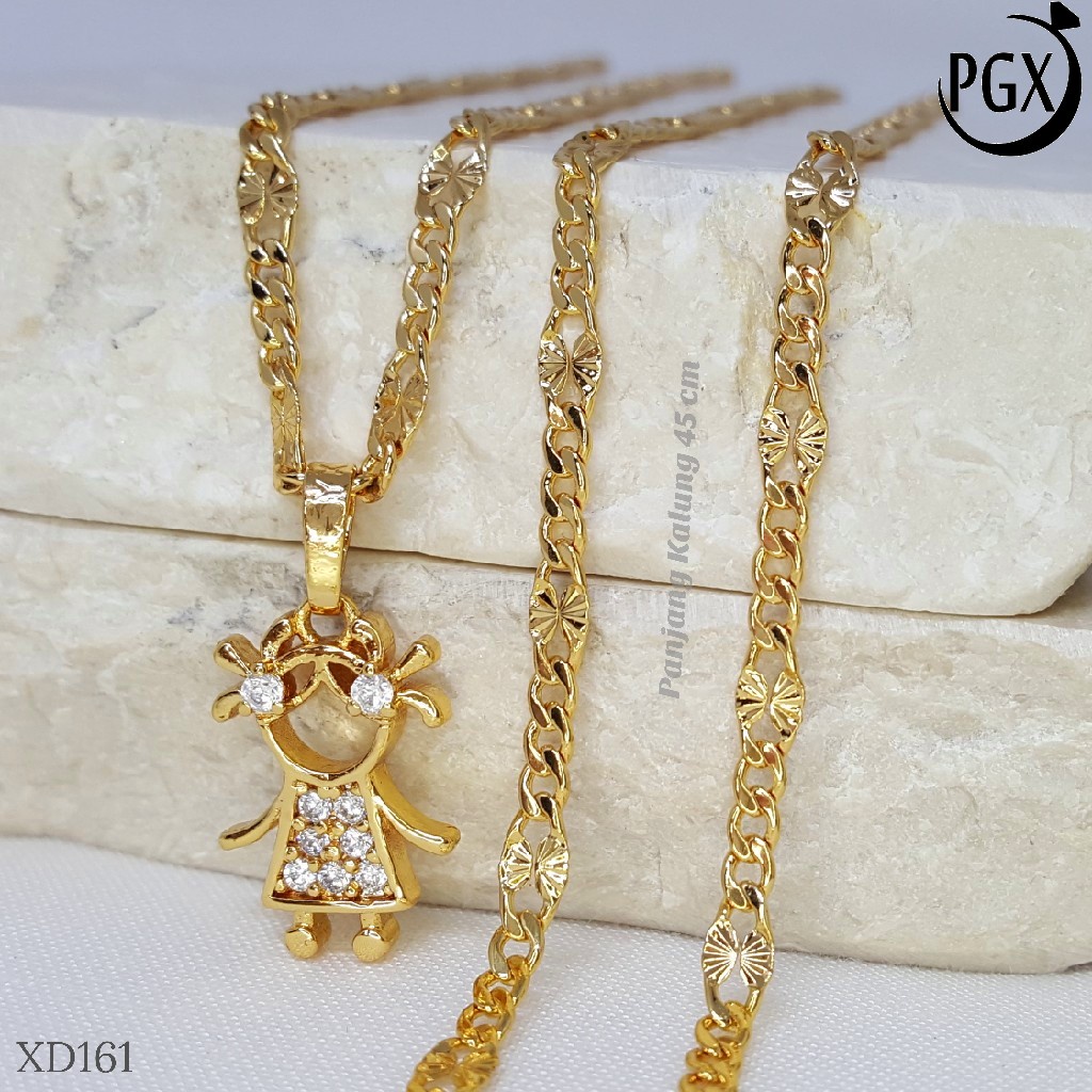 PGX Kalung Wanita Xuping Aksesoris Fashion Perhiasan Lapis Emas XD161