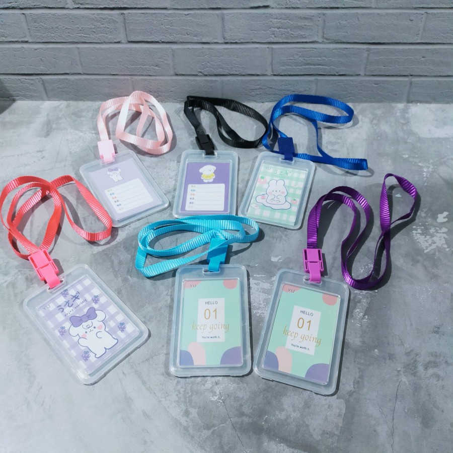 

ID Card Holder Transparan Lanyard Potrait /GANTUNGAN TALI KARTU AKSES KANTOR MRT BUSWAY LANYARD CARD HOLDER TRANSPARAN