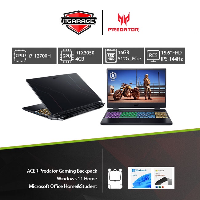 Acer Nitro 5 AN515-58-780Q|i7-12700H/16G/512G/RTX3050-4G