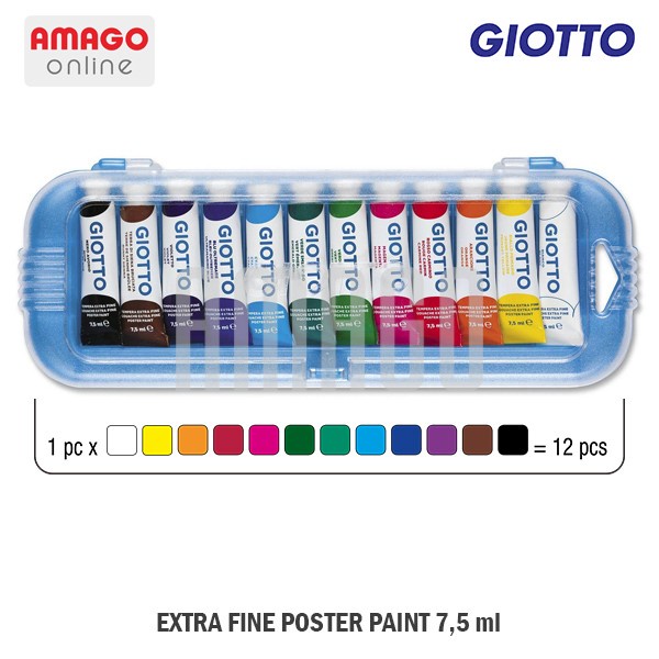 

Hari Ini Giotto Extra Fine Poster Paint 7.5 Ml - 12 Colors - 302500 Promo