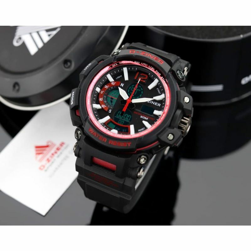 Jam Tangan Dziner Original Garansi Dualtime Kasual Fashion Pria