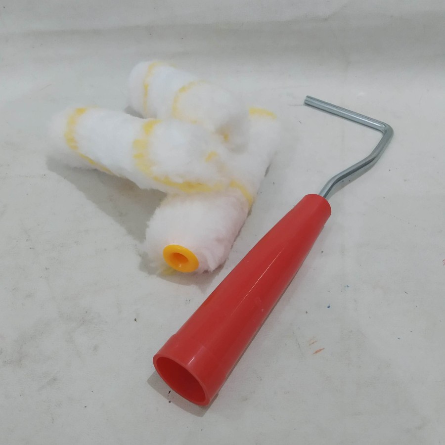 Kuas Roll rol roller Cat Busa Mini Kecil Set dengan refill cadangan