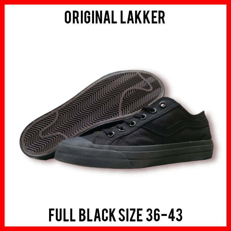 SEPATU SEKOLAH PRIA WANITA ORIGINAL SIZE 36-43 FULL HITAM / SEPATU KASUAL COWOK CEWEK LAKKER ORIGINAL UNISEX COUPLE / SEPATU KULIAH SD SMP SMA / SEPATU SNEAKERS ORIGINAL SKATEBOARD DISTRO KEKINIAN