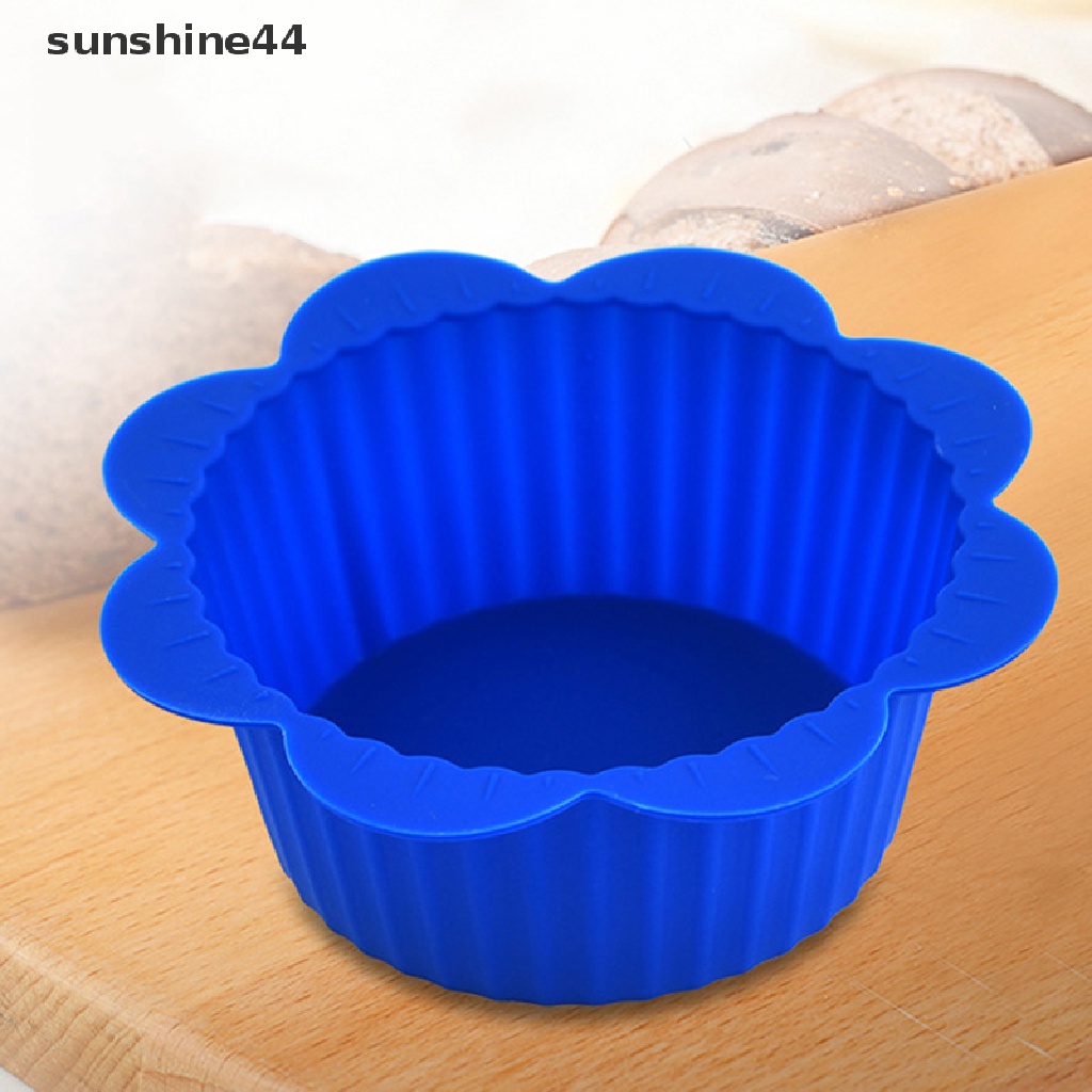 Sunshine 10Pcs / Set Cetakan Cupcake / Muffin Bahan Silikon