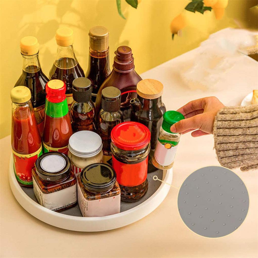 Meja Putar Bumbu Non-Slip Rak Botol Bumbu Meja Putar Bulat Holder Tray Dapur Pantry Kamar Organizer Restoran