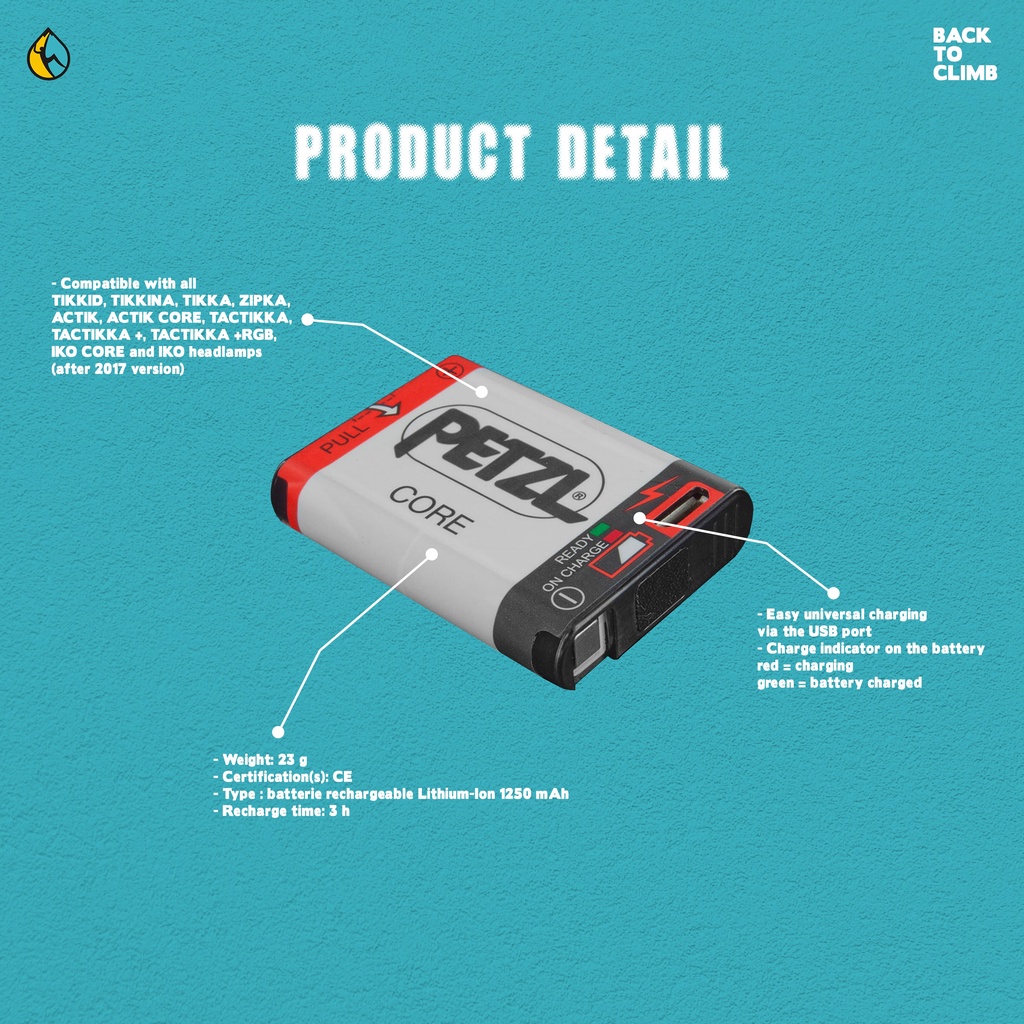 Petzl Core Batrai Headlamp Hybrid Concept Outdoor